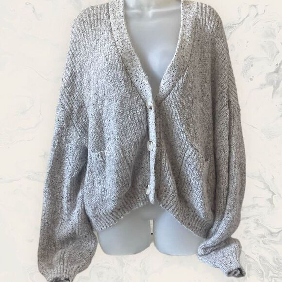 NEW BB Dakota Steve Madden Gray  Chunky Cardigan - Size XL - Picture 1 of 3